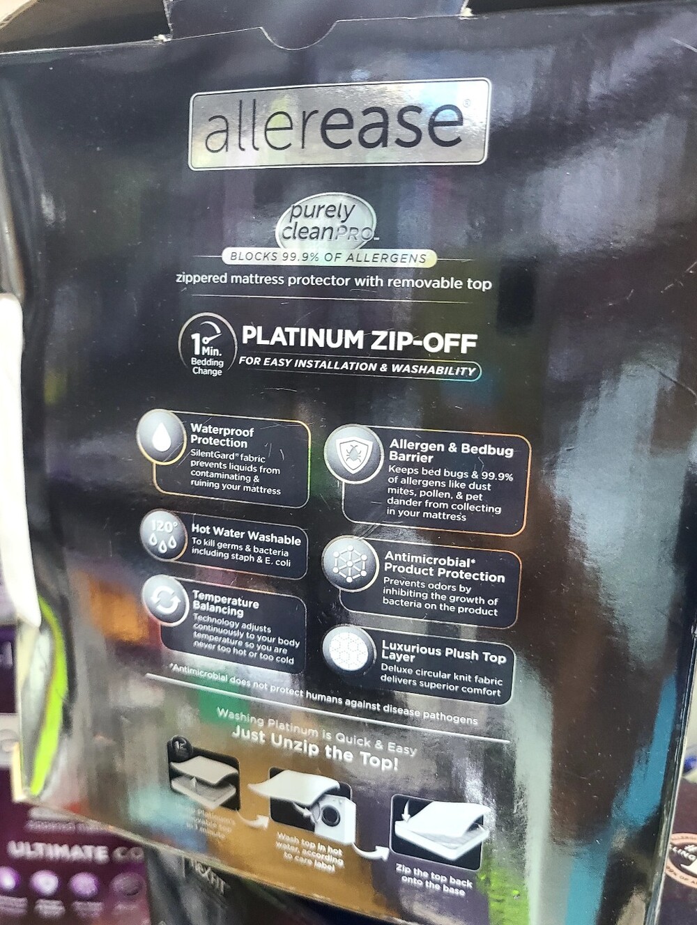 Allerease Platinum Queen Zip-Off Plush Top Waterproof Allergen and Bedbug Barrie - Picture 13 of 15